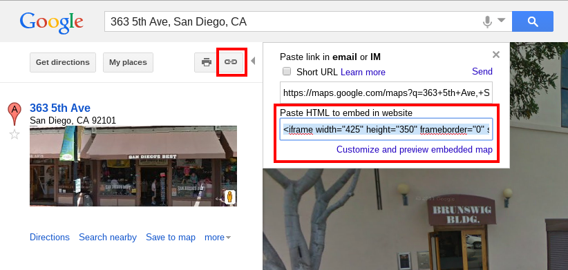 google maps embed iframe