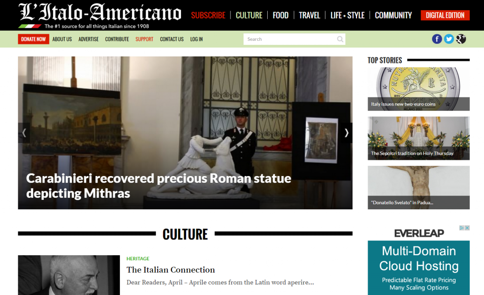 Culture   L Italo Americano   Italian American bilingual news source